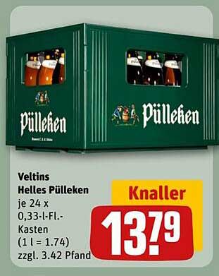 Veltins Helles Pülleken - 24 x 0,33 l Flaschen