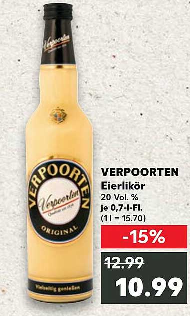 VERPOORTEN Eierlikör 20 Vol. % je 0,7-L-Fl.