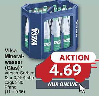 Vilsa Mineralwasser (Glas) 12 x 0,7l-Kiste