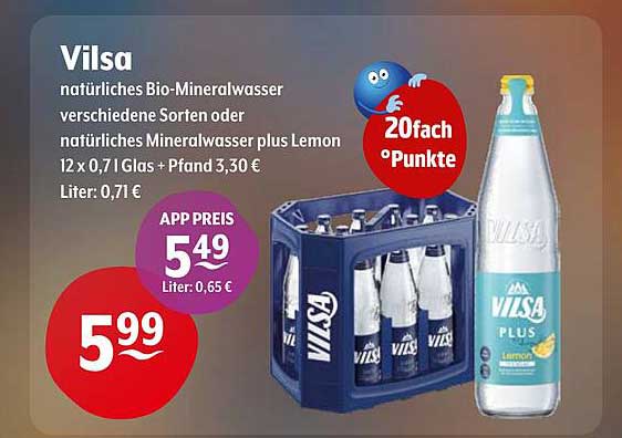 Vilsa natürliches Bio-Mineralwasser 12 x 0,7 l