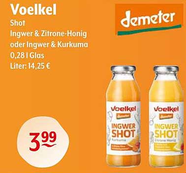 Voelkel Ingwer Shot - Ingwer & Zitrone-Honig oder Ingwer & Kurkuma