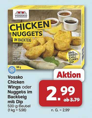 Vossko Chicken Nuggets im Backteig mit Dip