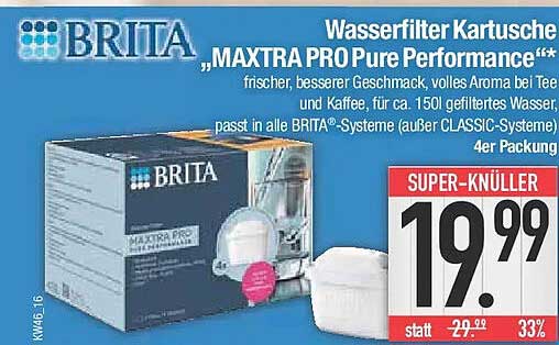 Wasserfilter Kartusche „MAXTRA PRO Pure Performance“ 4er Packung