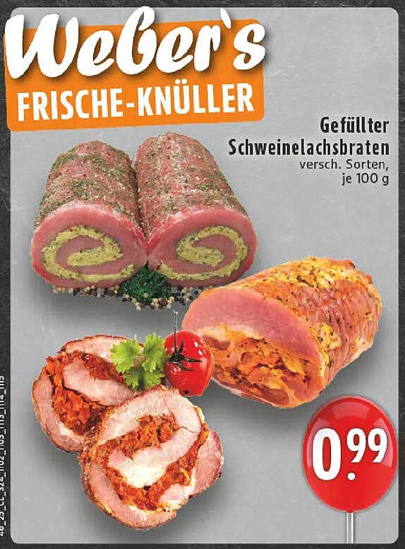 Weber's Gefüllter Schweinelachsbraten