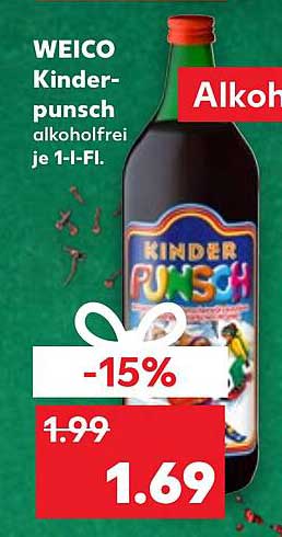 WEICO Kinderpunsch alkoholfrei je 1-I-Fl.