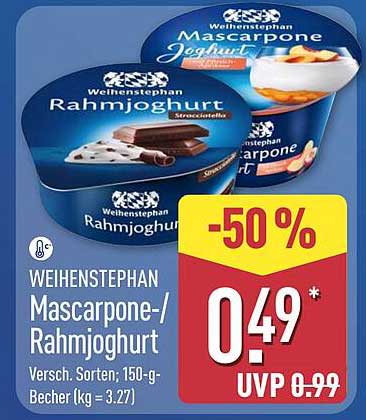 WEIHENSTEPHAN Mascarpone-/Rahmjoghurt - 150-g-Becher