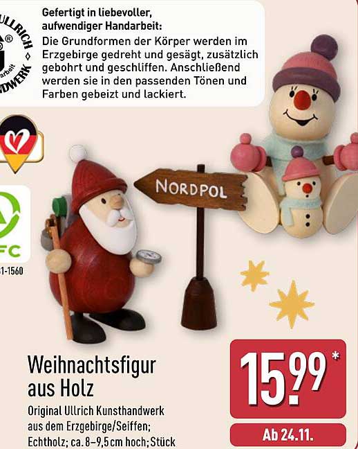 Weihnachtsfigur aus Holz