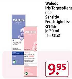 Weleda Iris Tagespflege oder Sensitiv Feuchtigkeitscreme je 30 ml