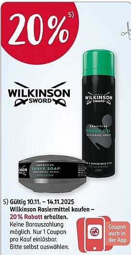Wilkinson Rasiermittel – 20 % Rabatt