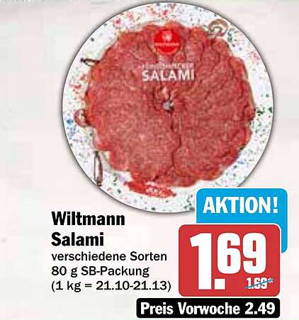 Wiltmann Salami verschiedene Sorten 80 g SB-Packung