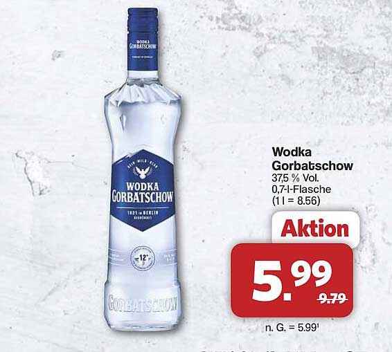 Wodka Gorbatchow 0,7 l-Flasche - Aktionspreis!