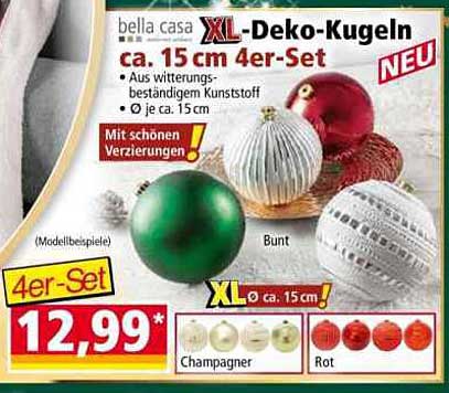 XL-Deko-Kugeln 4er-Set – Bella Casa