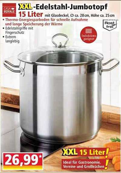 XXL-Edelstahl-Jumbotopf 15 Liter