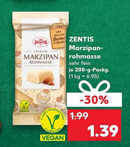 ZENTIS Marzipan-Rohmasse sehr fein, 200-g-Pack.