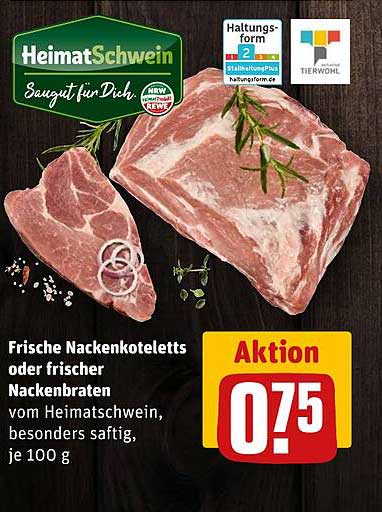 HeimatSchwein Frische Nackensteaks oder frischer Nackenbraten