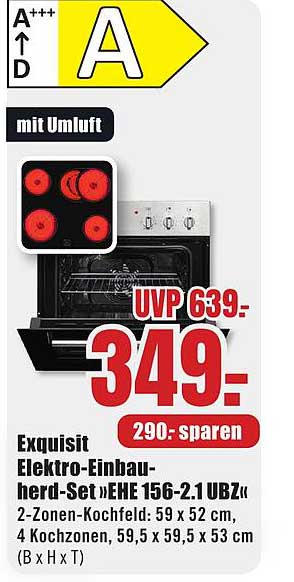 Exquisit Elektro-Einbauherd-Set »EHE 156-2.1 UBZ