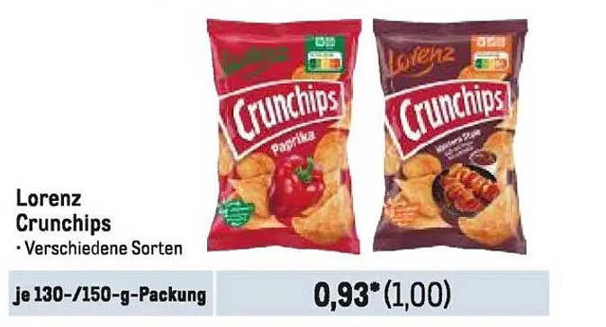 Lorenz Crunchips - verschiedene Sorten