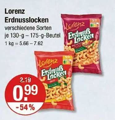 Lorenz Erdnusslocken verschiedene Sorten je 130-g - 175-g-Beutel