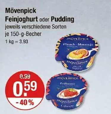Mövenpick Feinjoghurt oder Pudding – verschiedene Sorten im 150-g-Becher