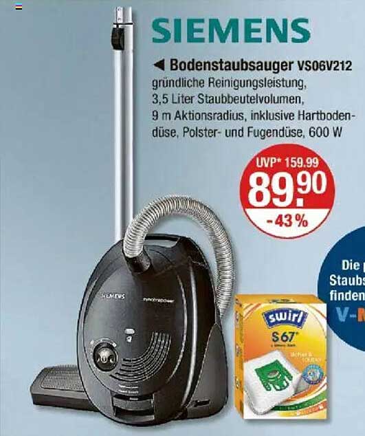 Siemens Bodenstaubsauger VS06V212