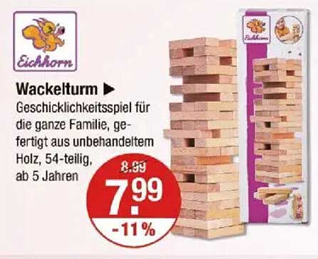 Wackelturm von Eichhorn - Geschicklichkeitsspiel für die ganze Familie
