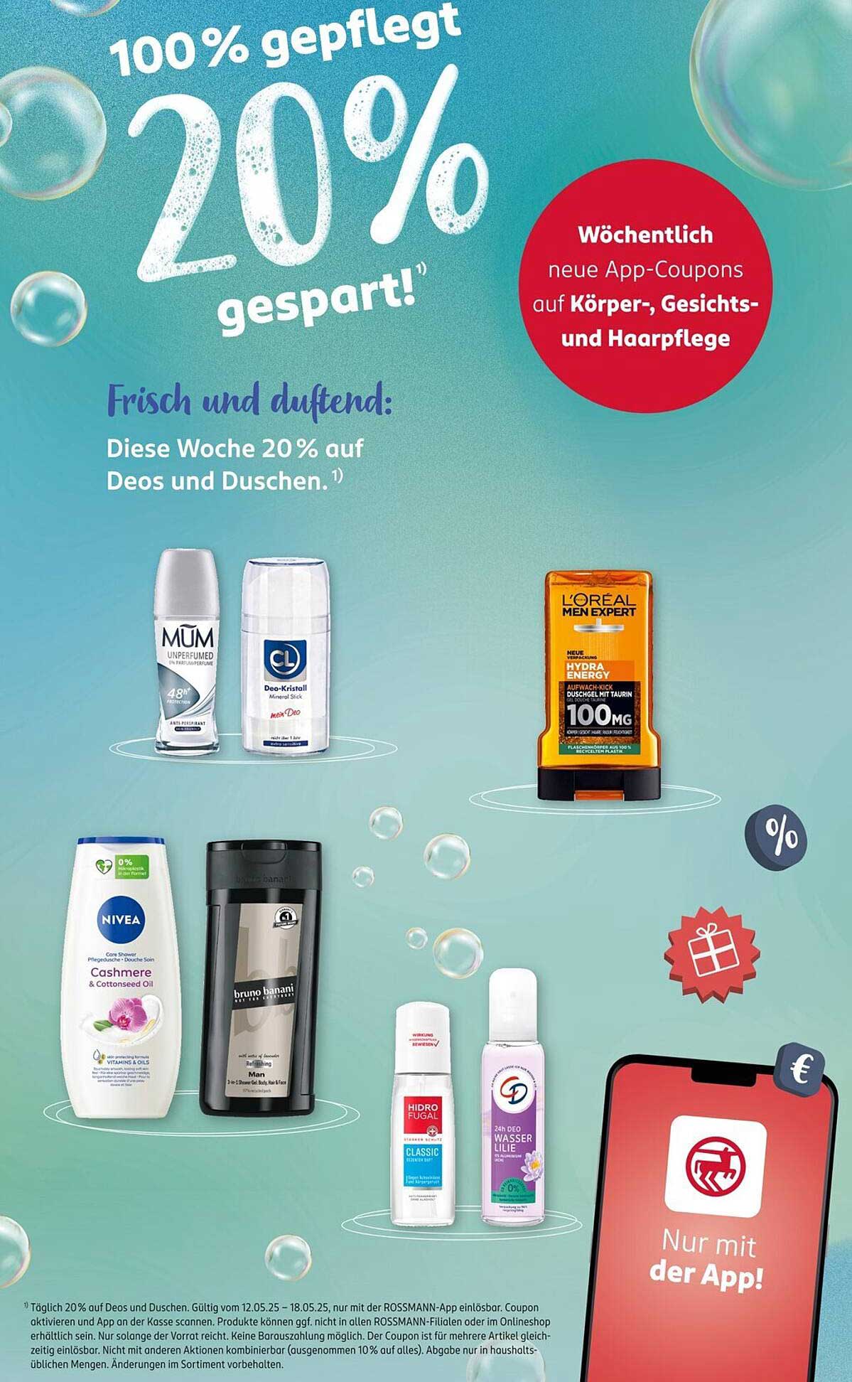 20% Rabatt auf Deos und Duschprodukte