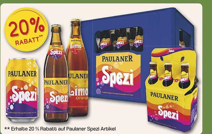 20 % Rabatt auf Paulaner Spezi Artikel