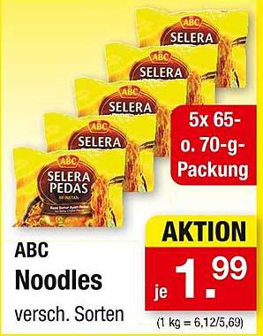 ABC Noodles verschiedene Sorten