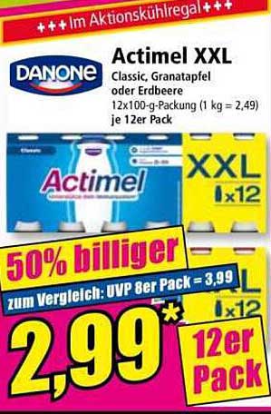 Actimel XXL Classic, Granatapfel oder Erdbeere – 12er Pack