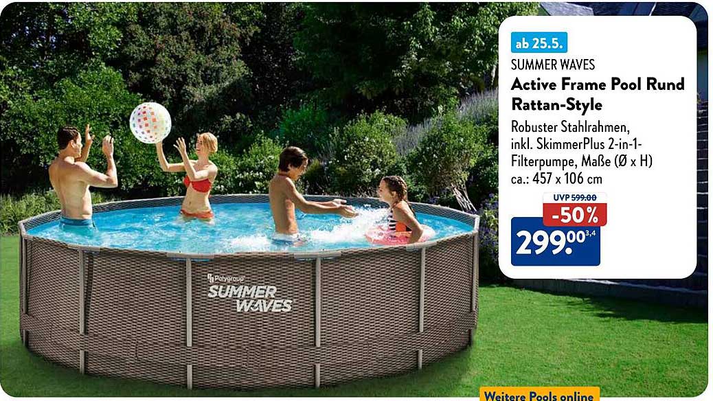Active Frame Pool Rund Rattan-Style