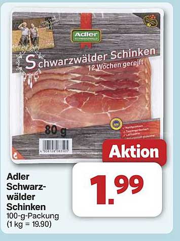 Adler Schwarzwälder Schinken 12 Wochen gereift