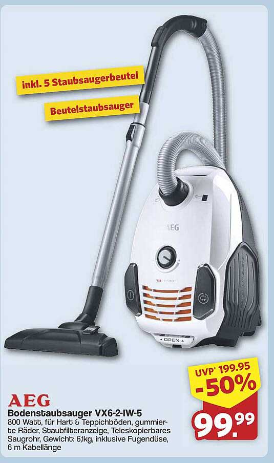 AEG Bodenstaubsauger VX6-2-IW-5 - 50% Rabatt auf UVP!