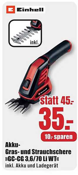 Akku-Gras- und Strauchschere »GC-CG 3,6/70 Li WT« inkl. Akku und Ladegerät