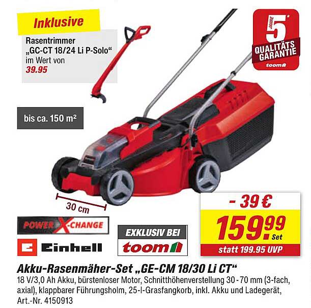Akku-Rasenmäher-Set „GE-CM 18/30 Li CT“