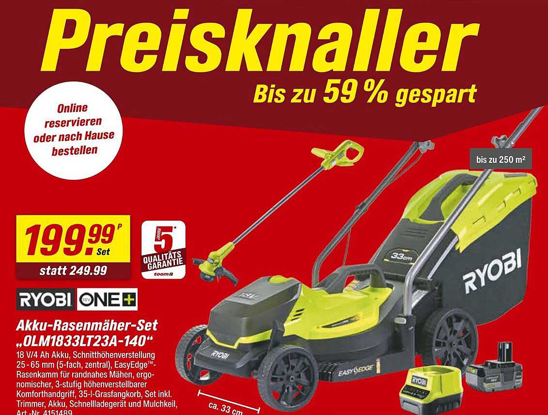 Akku-Rasenmäher-Set OLM1833LT23A-140