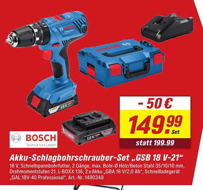 Akku-Schlagbohrschrauber-Set „GSB 18 V-21“