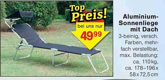 Aluminium-Sonnenliege mit Dach