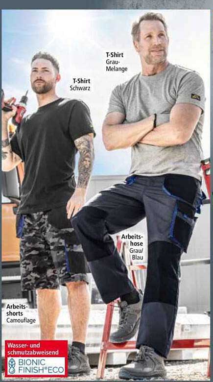 Arbeitskleidung: T-Shirts und Arbeits-Shorts von Norma