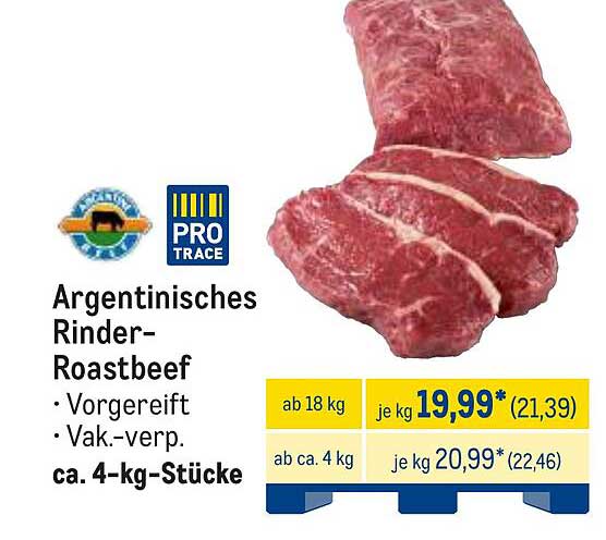 Argentinisches Rinder-Roastbeef - Vorgereift und Vakuumverpackt