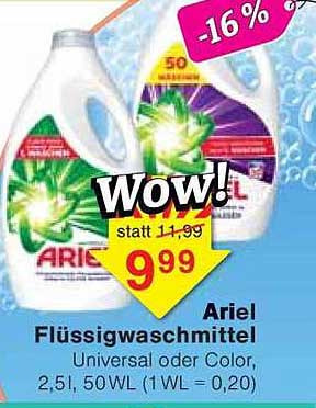 Ariel Flüssigwaschmittel Universal oder Color