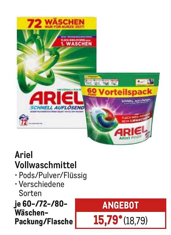 Ariel Vollwaschmittel - Verkaufsangebot