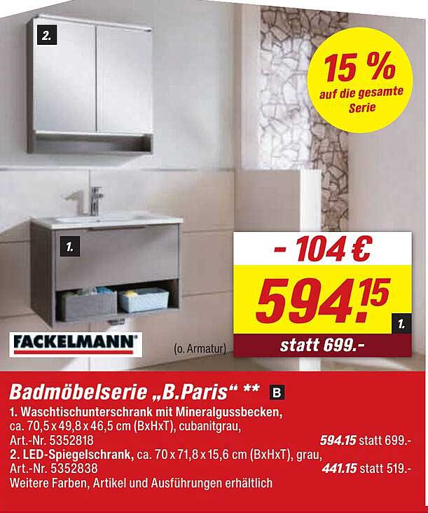 Badmöbelserie „B.Paris“