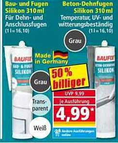 Bau- und Fugen Silikon 310ml für Dehn- und Anschlußfugen