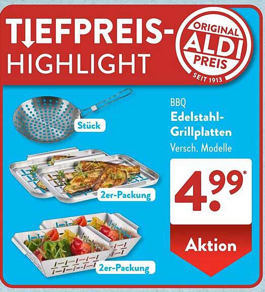 BBQ Edelstahl-Grillplatten - Versch. Modelle