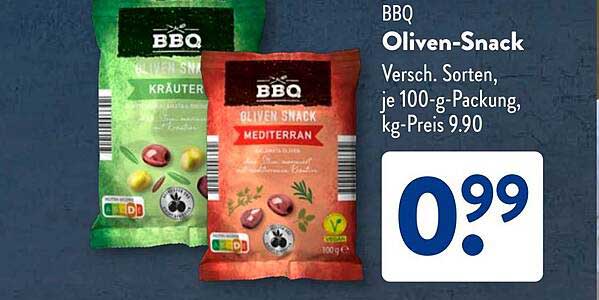 BBQ Oliven-Snack