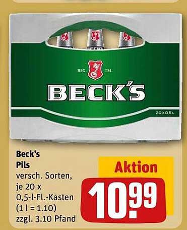 Beck's Pils - 20 x 0,5 l Fl. Kasten