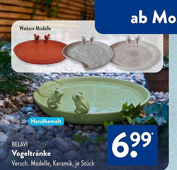BELAVI Vogeltränke, verschiedene Modelle aus Keramik, je Stück