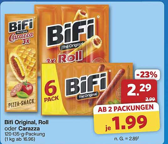 Bifi Original, Roll oder Carazza 120-135-g-Packung