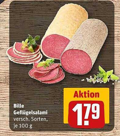 Bille Geflügelsalami, verschiedene Sorten, je 100 g