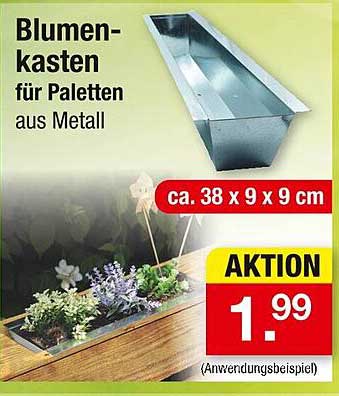 Blumenkasten für Paletten aus Metall